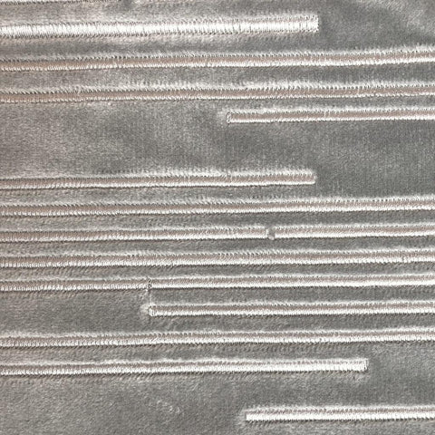Image of Pewter Embroidered Stripes Lumbar Pillow Cover