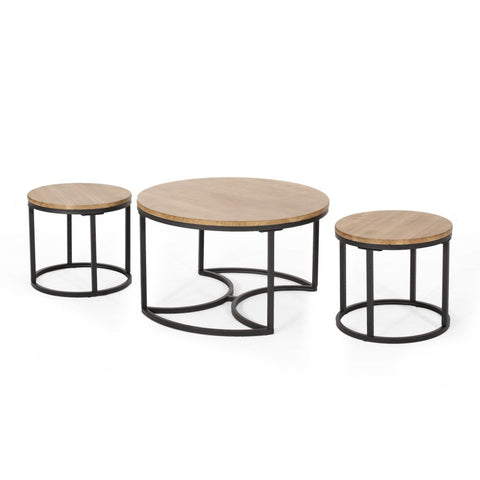 Image of Pia Modern Industrial Coffee Table Set