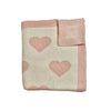 Pink Loving Hearts Knitted Throw Blanket