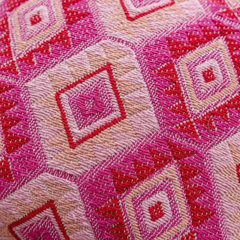 Image of Pink Textured Tweed Delight & Fringed Boho Duo Throw Pillow Cover (Set of 2)