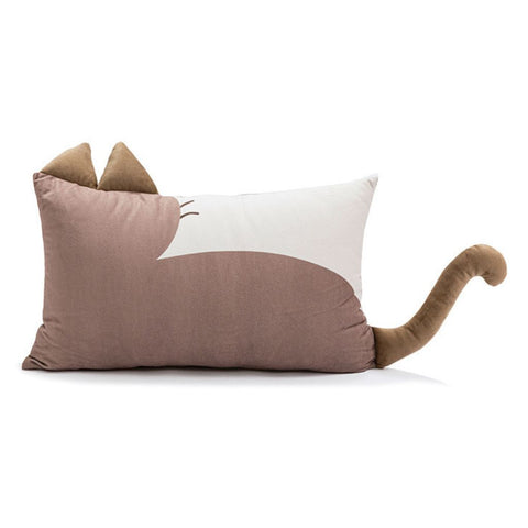Image of Plush Cat Lumbar Pillow Cover