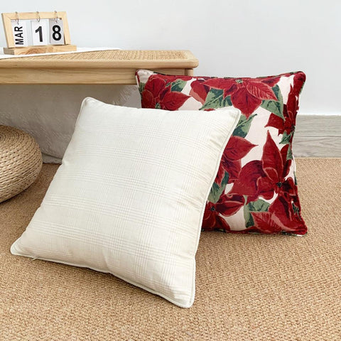 Image of Poinsettia Throw Pillow Cover