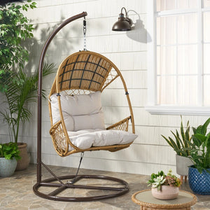 Primo Outdoor Wicker Hanging Basket / Egg Chair with Stand