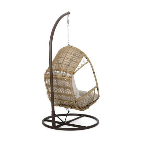 Image of Primo Outdoor Wicker Hanging Basket / Egg Chair with Stand