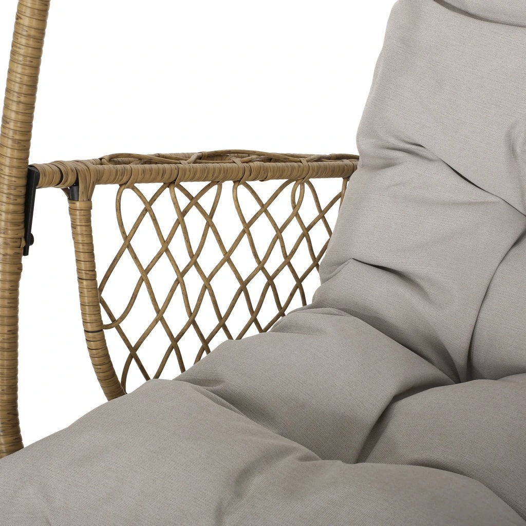Primo Outdoor Wicker Hanging Basket / Egg Chair with Stand