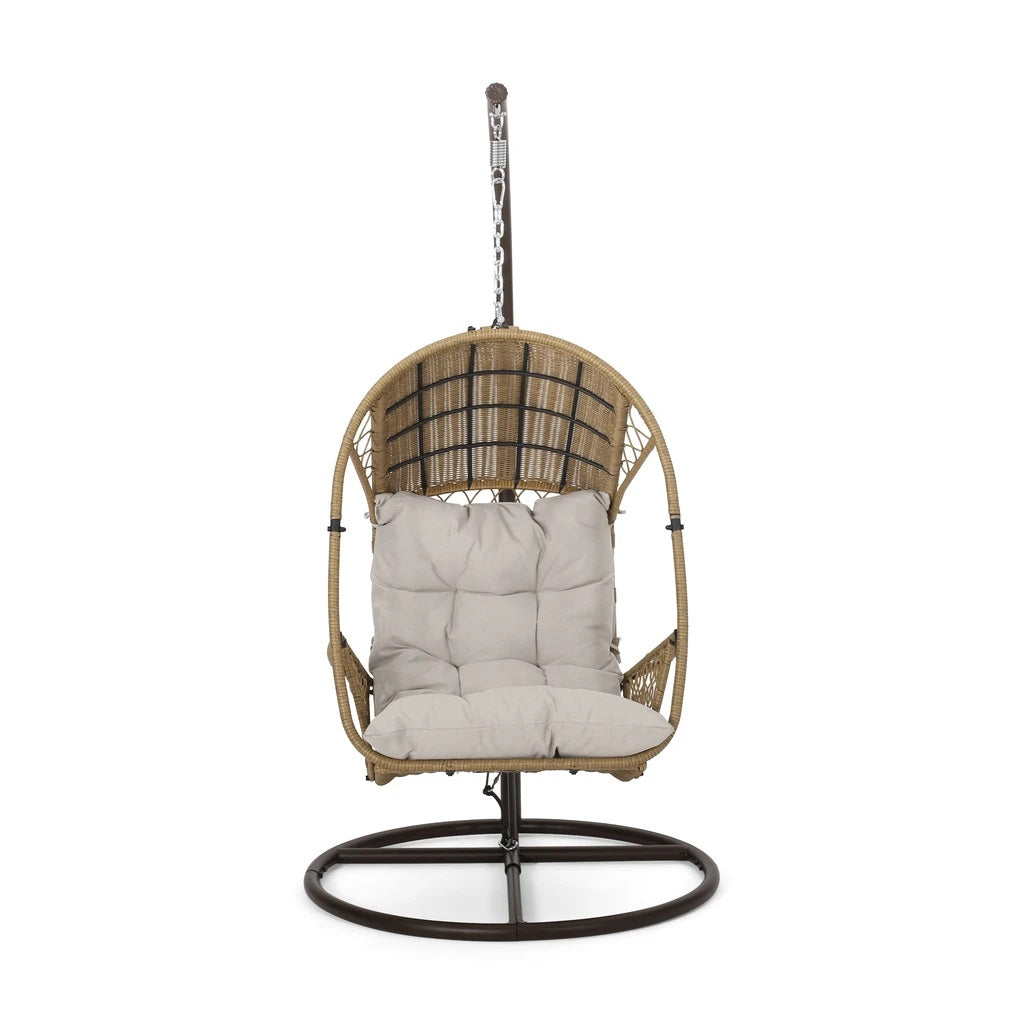 Primo Outdoor Wicker Hanging Basket / Egg Chair with Stand
