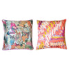 Radiant Pink Bird Paradise & Brush Stroke Throw Pillow Cover (Set of 2)