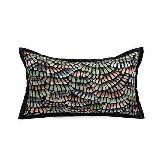 Regal Peacock Lumbar Pillow Cover