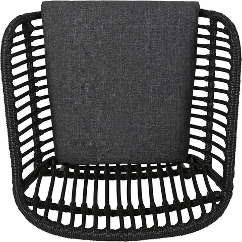 Image of Rodney Outdoor Woven Faux Rattan Chairs with Cushions (Set of 2)