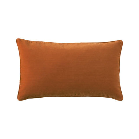 Image of Rust Orange Embroidered Feather Lumbar Pillow Cover