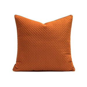 Rust Orange Pinsonic Velvet Throw Pillow Cover