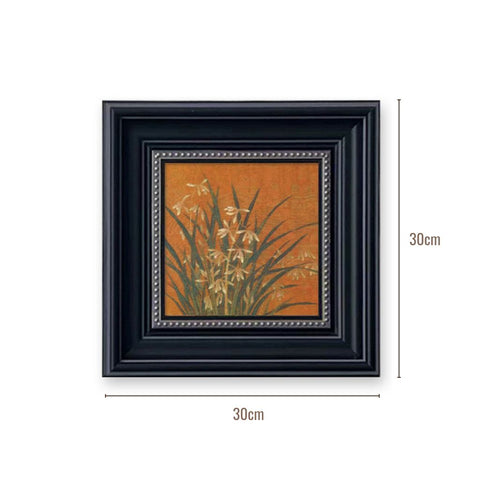 Image of Rustic Delicate Blossom Artwork with Black Ornate Frame