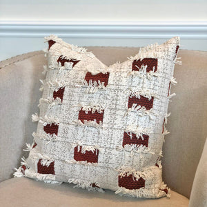 Rustic Fringe Block Throw Pillow