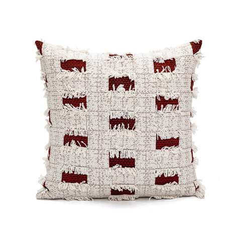 Image of Rustic Fringe Block Throw Pillow