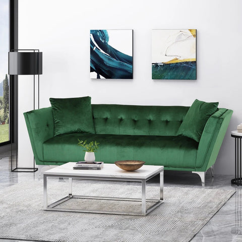 Ryliegh Modern Glam 3 Seater Velvet Sofa
