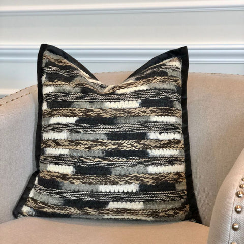 Image of Sable Stripes Throw Pillow Cover