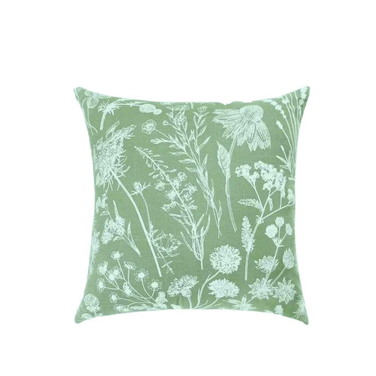 Sage Botanical Throw Pillow Cover