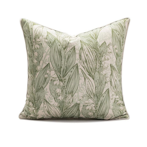 Image of Sage Green Bluebell Throw Pillow Cover