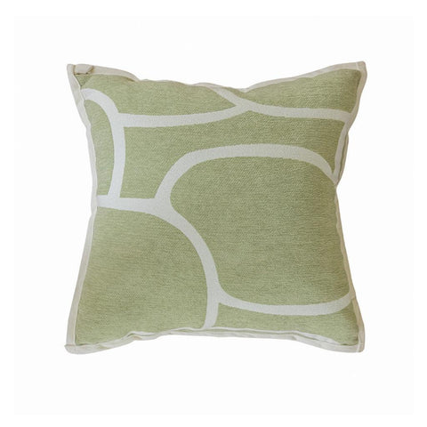 Image of Sage Green Curved Lines Throw Pillow Cover