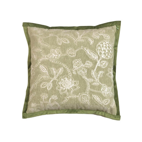 Image of Sage Green Floral Throw Pillow Cover