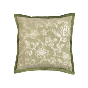 Sage Green Floral Throw Pillow Cover