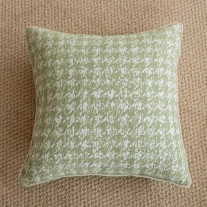Sage Green Houndstooth Throw Pillow Cover