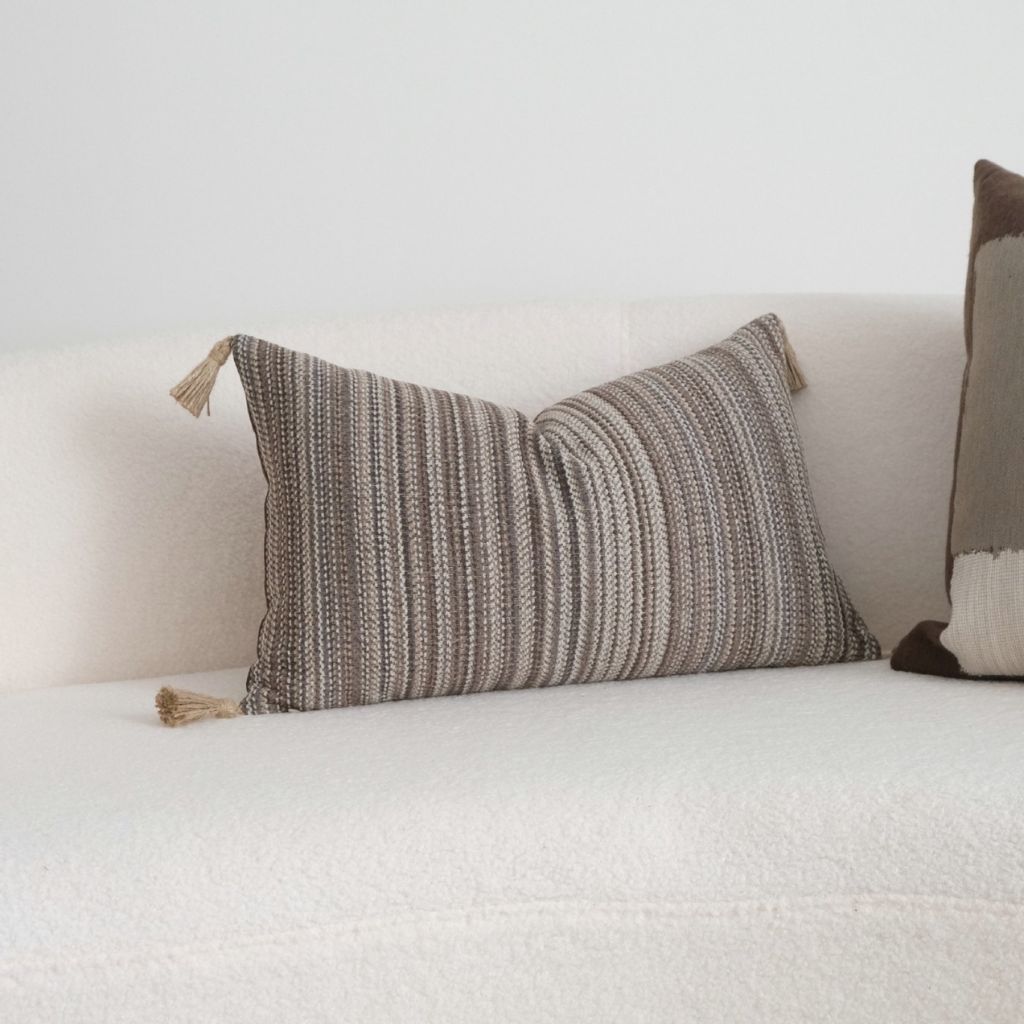 Sandstone Stripes Lumbar Pillow Cover