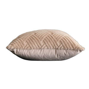 Sandy Bliss Basketweave Faux Fur Throw Pillow Cover