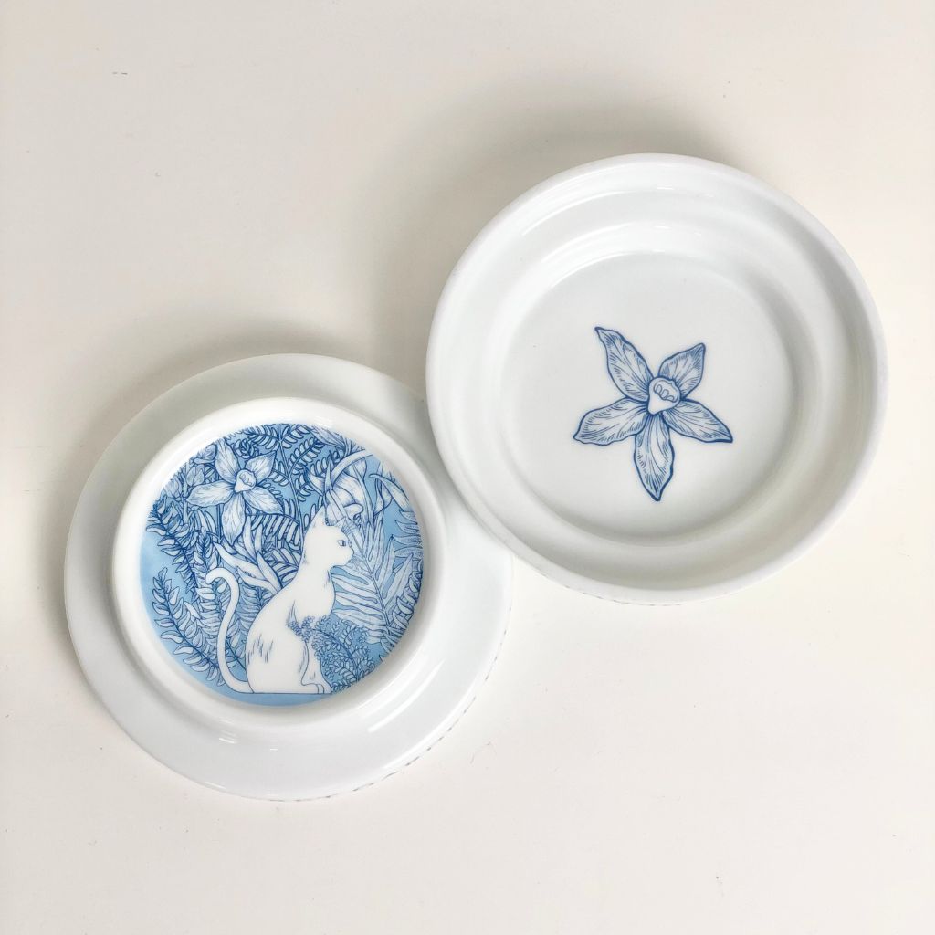 Secret Garden Porcelain Cups with Lids (Set of 2)