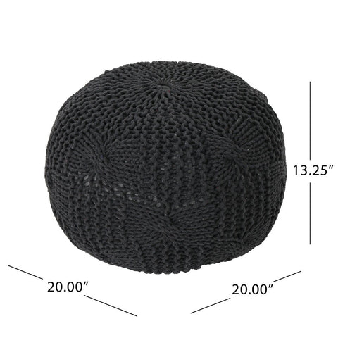 Image of Simi Knitted Cotton Pouf