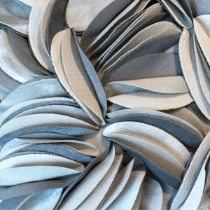 Smoky Blue 3D Handmade Petals Lumbar Pillow Cover