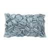 Smoky Blue 3D Handmade Petals Lumbar Pillow Cover