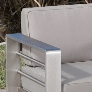 Soledad Khaki Fabric Outdoor Club Chair