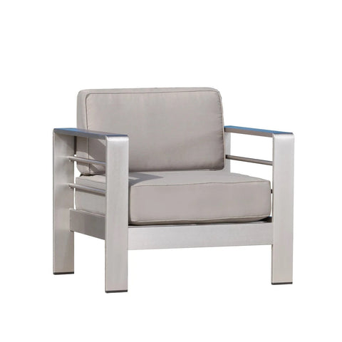 Image of Soledad Khaki Fabric Outdoor Club Chair