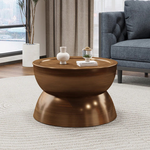 Image of Sparling Modern Iron Hourglass Coffee Table