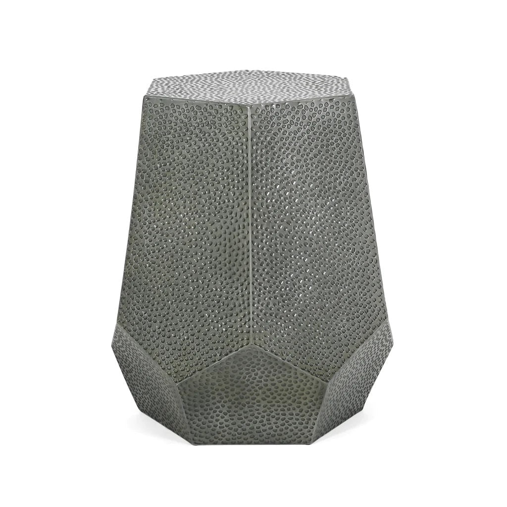 Spofford Modern Hammered Iron Geometric Side Table