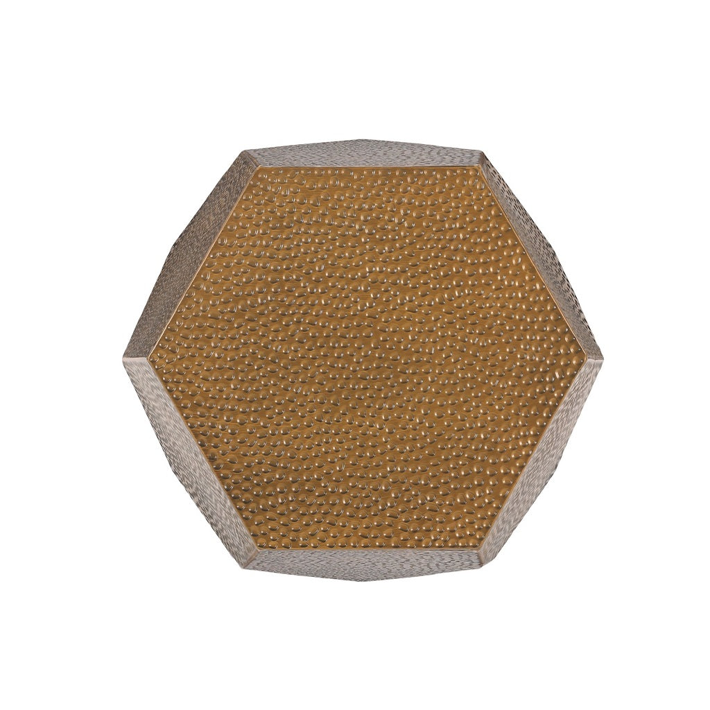 Spofford Modern Hammered Iron Geometric Side Table
