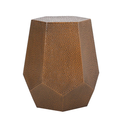 Image of Spofford Modern Hammered Iron Geometric Side Table