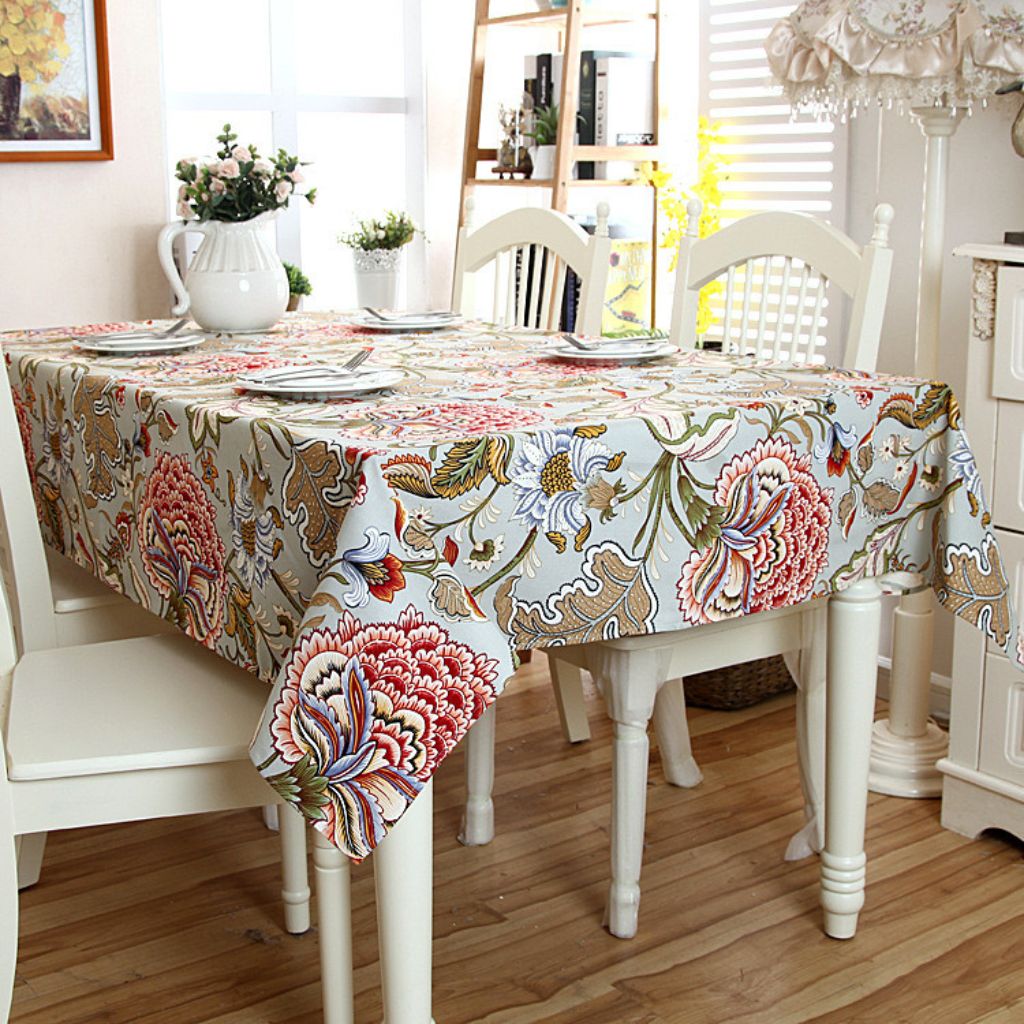 Spring Garden Floral Tablecloth