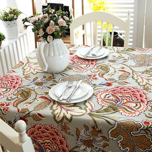 Spring Garden Floral Tablecloth