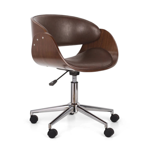 Image of Stillmore Mid-Century Modern Upholstered Swivel Office Chair