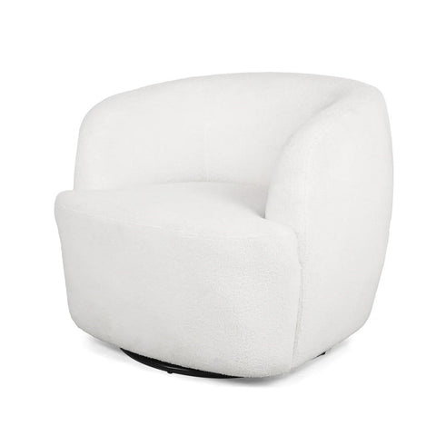 Image of Sydmor Contemporary Boucle Upholstered Swivel Club Chair