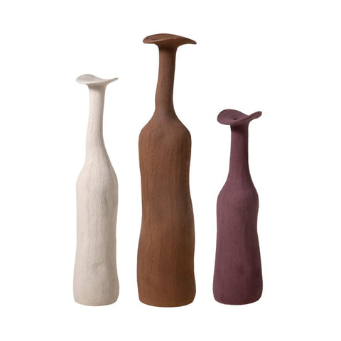 Image of Tall Abstract Bud Ceramic Vases (Set of 3)