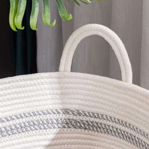 Tall Cotton Rope Laundry Basket