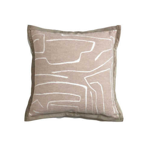 Image of Taupe Abstract Lines Throw Pillow Cover