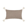 Taupe Textured Woven Lumbar Pillow Cover