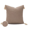 Taupe Textured Woven Throw Pillow Cover