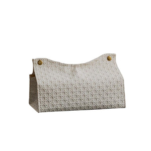 Taupe Weave Tissue Box Cover