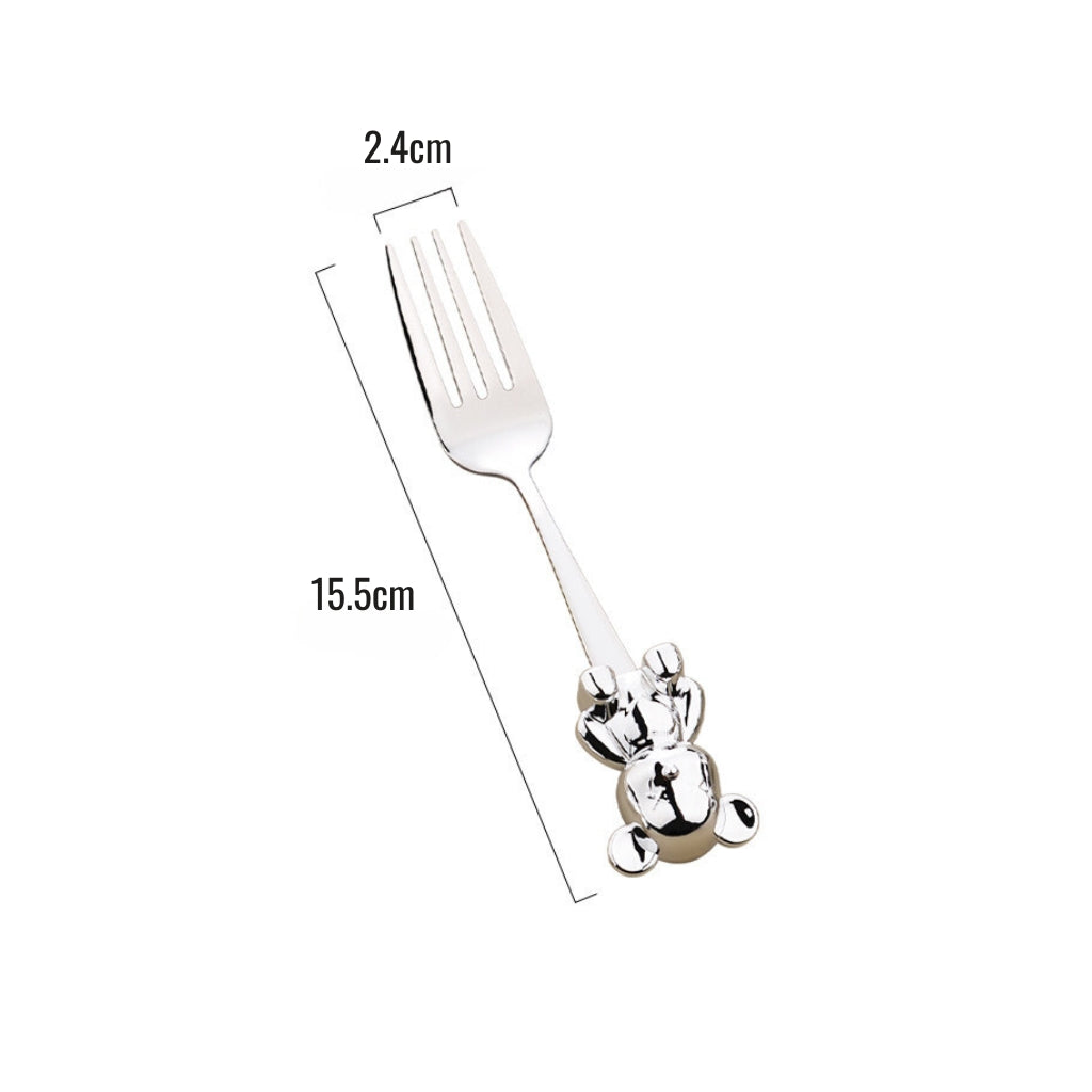 Teddy Bear Dessert Fork & Spoon Set (Set of 3)