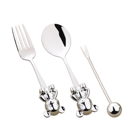 Teddy Bear Dessert Fork & Spoon Set (Set of 3)